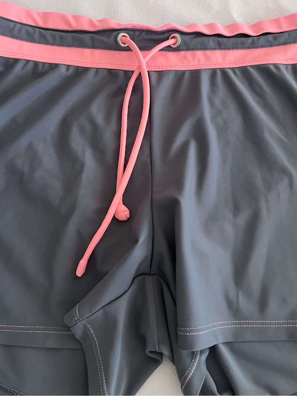 Free Country Gray Swim Shorts with Peach Trim and Drawstring Size Large - Picture 3 of 7
